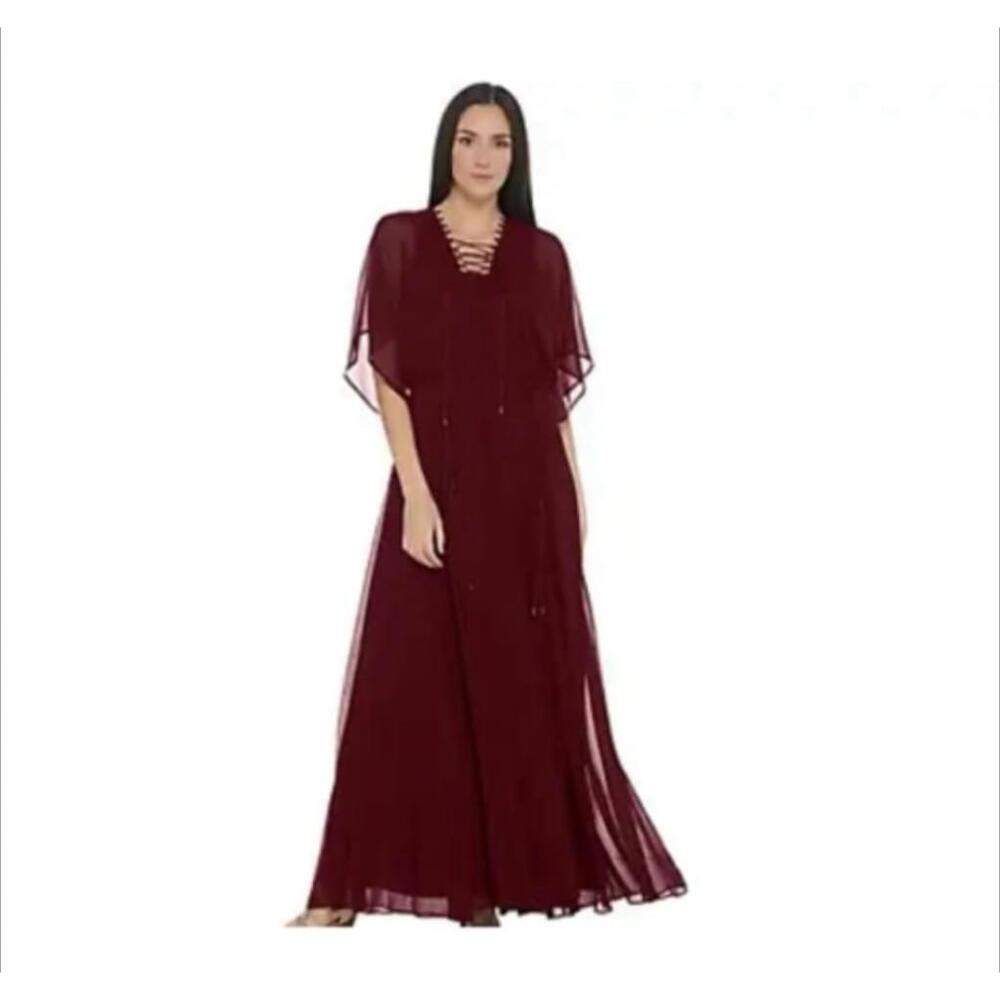 Elegant Burgundy Evening Gown